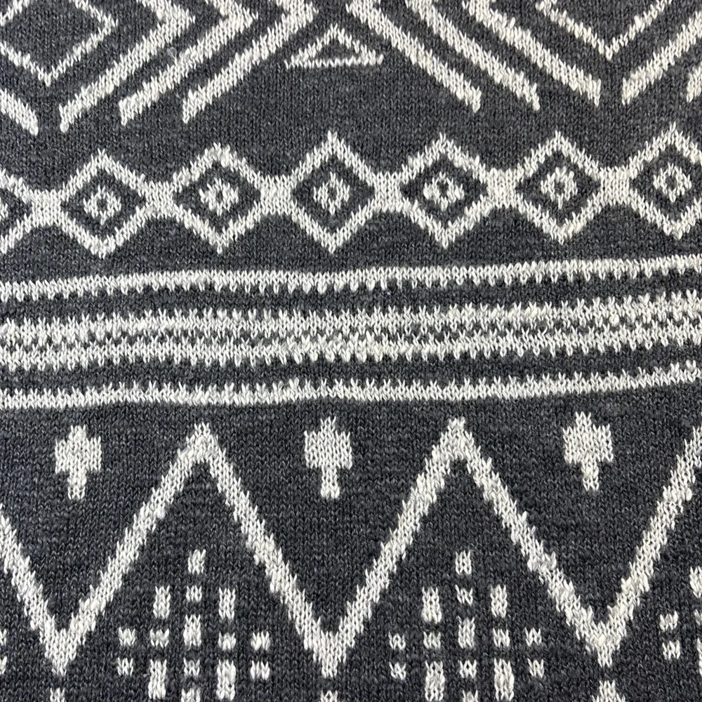 Hollister Sweater Dress Women's Medium Gray & White Geometric Tribal Fair Isle